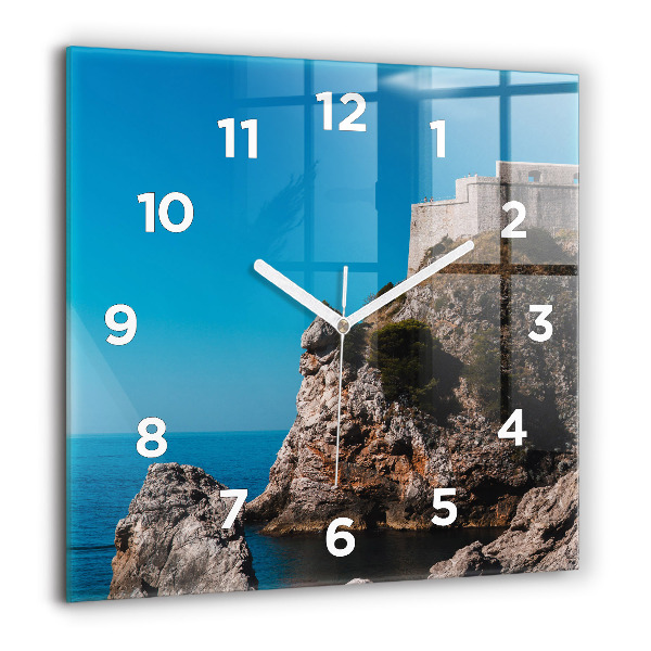 Square wall clock Cliffs in Dubrovnik