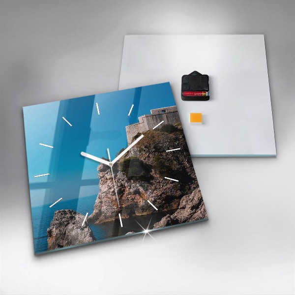 Square wall clock Cliffs in Dubrovnik