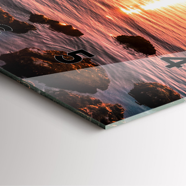 Square wall clock Rocks at sunset