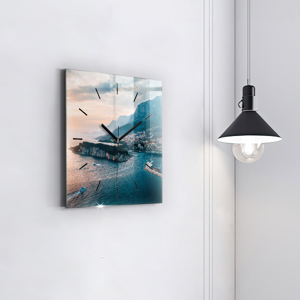 Square wall clock Island in Croatia