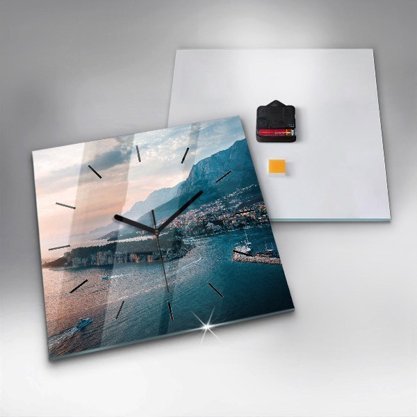 Square wall clock Island in Croatia