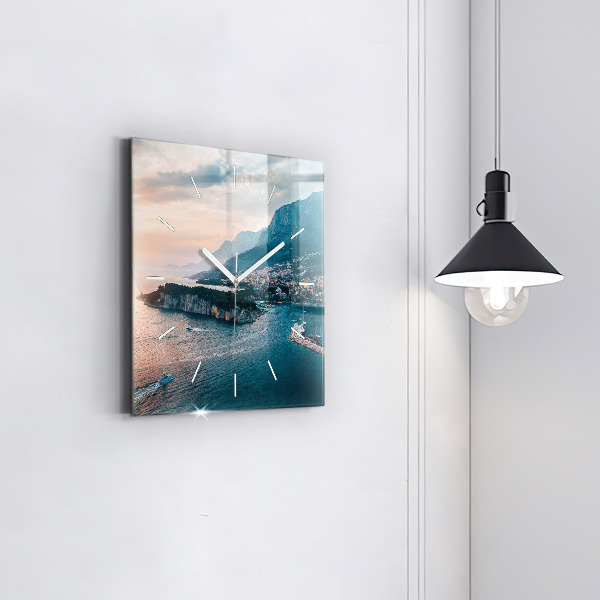 Square wall clock Island in Croatia