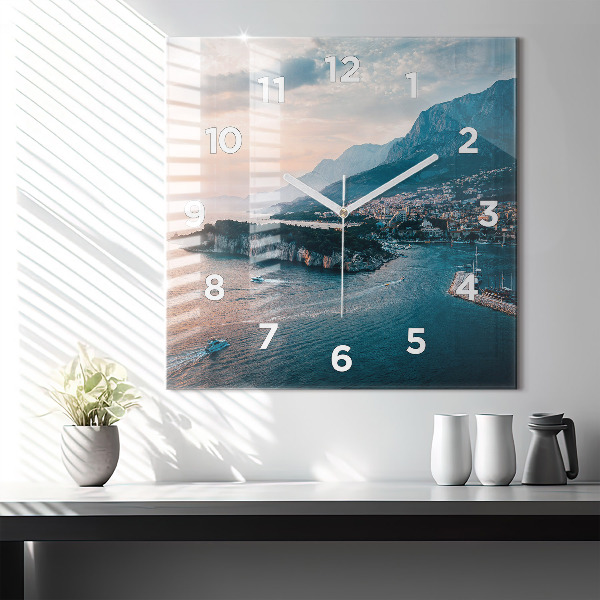 Square wall clock Island in Croatia