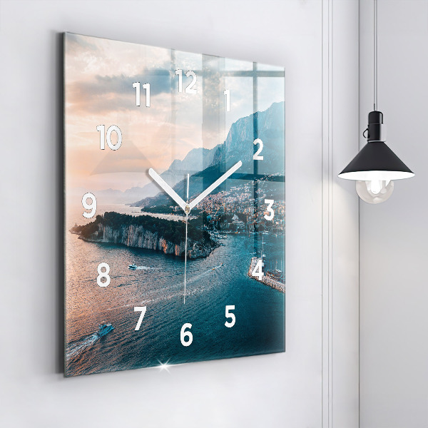 Square wall clock Island in Croatia