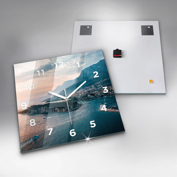 Square wall clock Island in Croatia