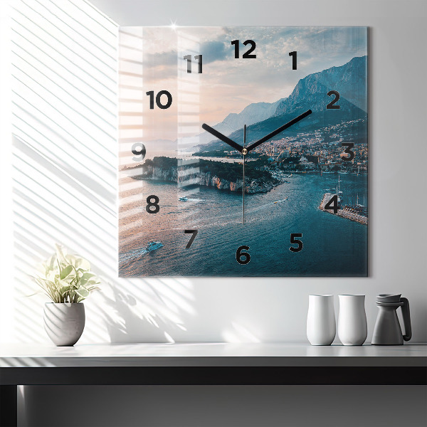 Square wall clock Island in Croatia