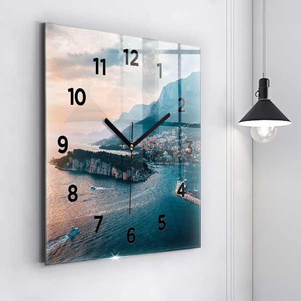 Square wall clock Island in Croatia