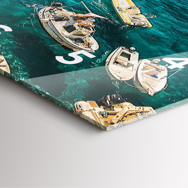 Square wall clock Boats in Croatia