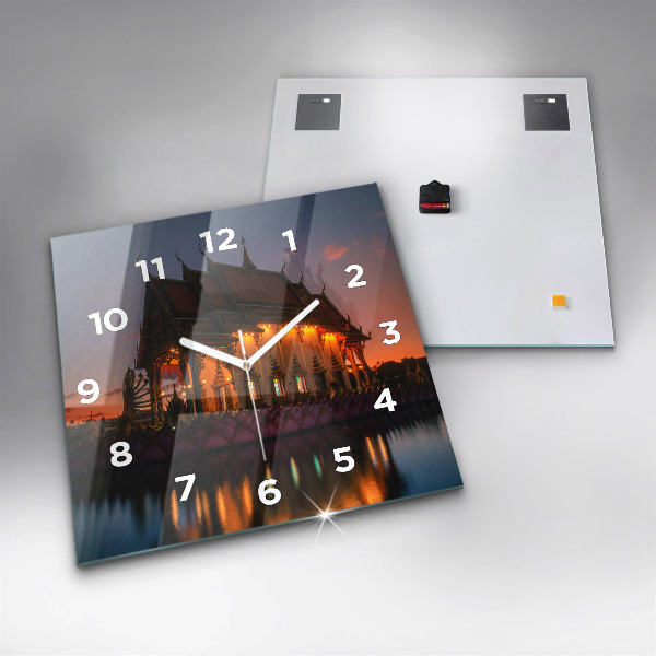 Square wall clock Temple in Bangkok