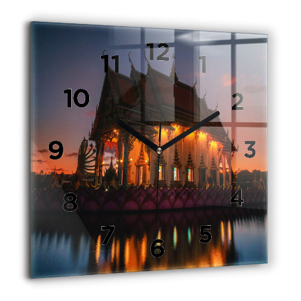 Square wall clock Temple in Bangkok