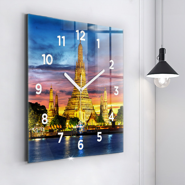 Square wall clock Temple in Bangkok