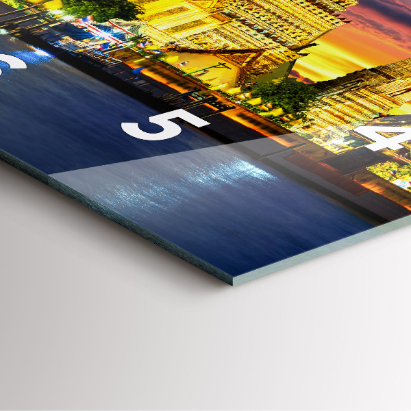 Square wall clock Temple in Bangkok