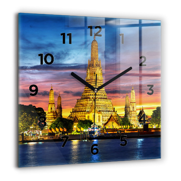 Square wall clock Temple in Bangkok