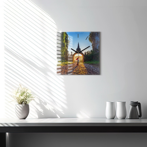 Square wall clock Surat Thani Park Thailand