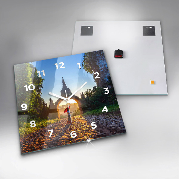 Square wall clock Surat Thani Park Thailand