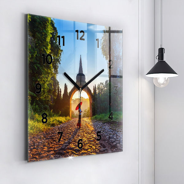 Square wall clock Surat Thani Park Thailand