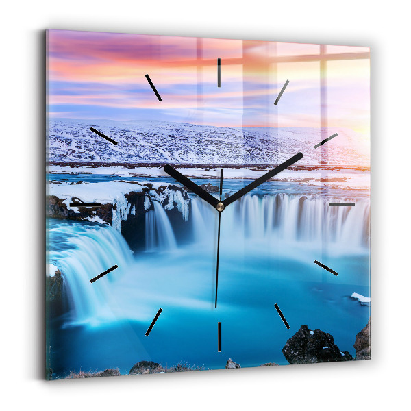 Square wall clock Godafoss Waterfall Iceland