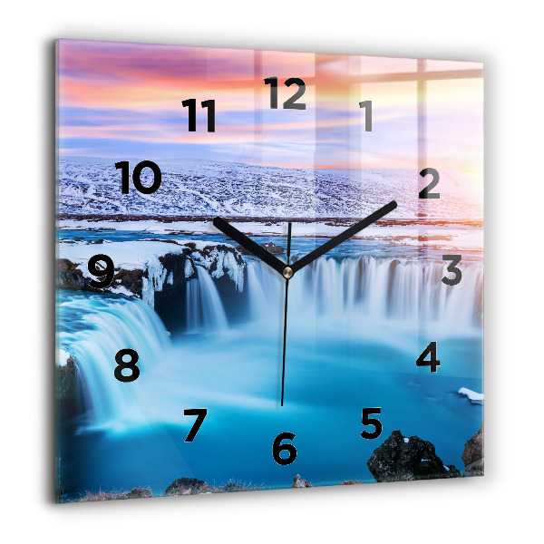 Square wall clock Godafoss Waterfall Iceland