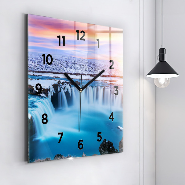 Square wall clock Godafoss Waterfall Iceland