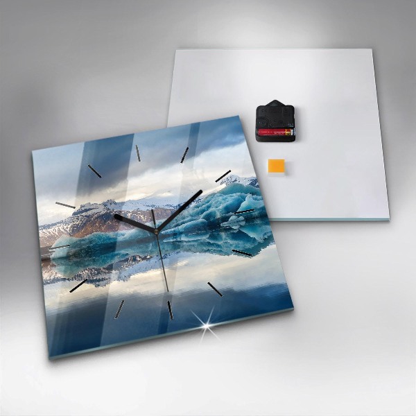 Square wall clock Lake Jokulsarlon Iceland