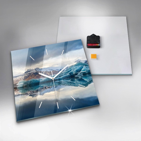 Square wall clock Lake Jokulsarlon Iceland