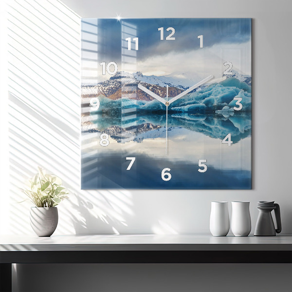 Square wall clock Lake Jokulsarlon Iceland