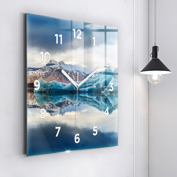 Square wall clock Lake Jokulsarlon Iceland