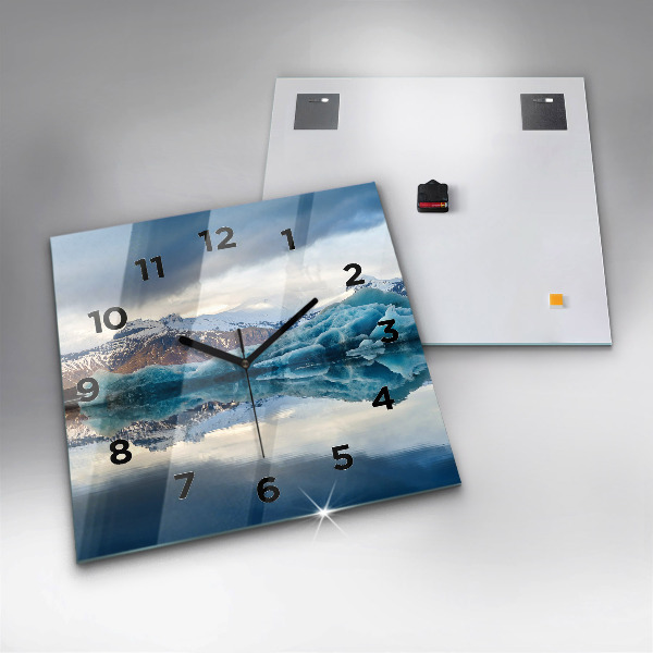 Square wall clock Lake Jokulsarlon Iceland