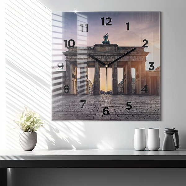 Square wall clock Brandenburg Gate