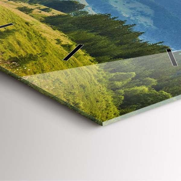 Square wall clock Landscape with forests