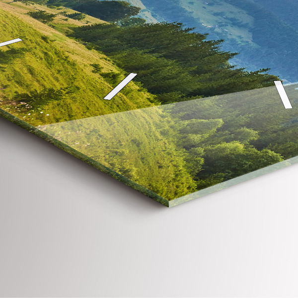 Square wall clock Landscape with forests