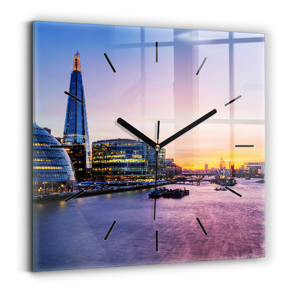Square wall clock View of London