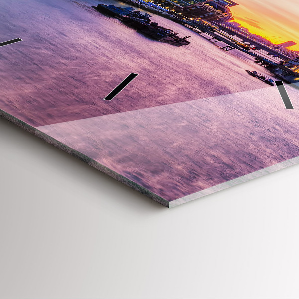 Square wall clock View of London