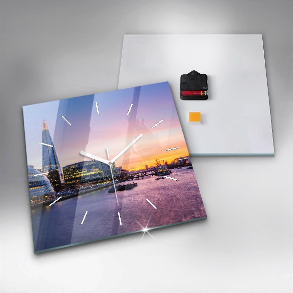 Square wall clock View of London