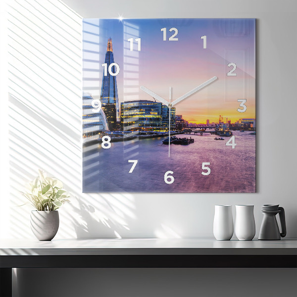 Square wall clock View of London