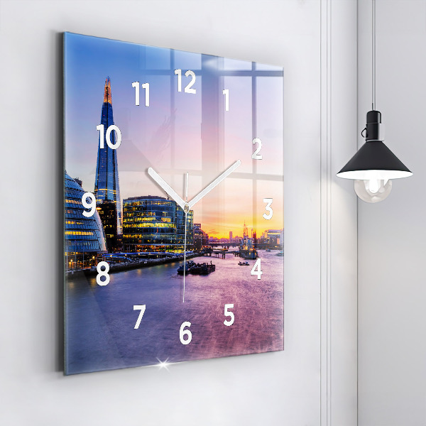 Square wall clock View of London