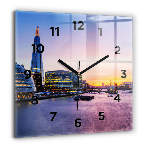 Square wall clock View of London