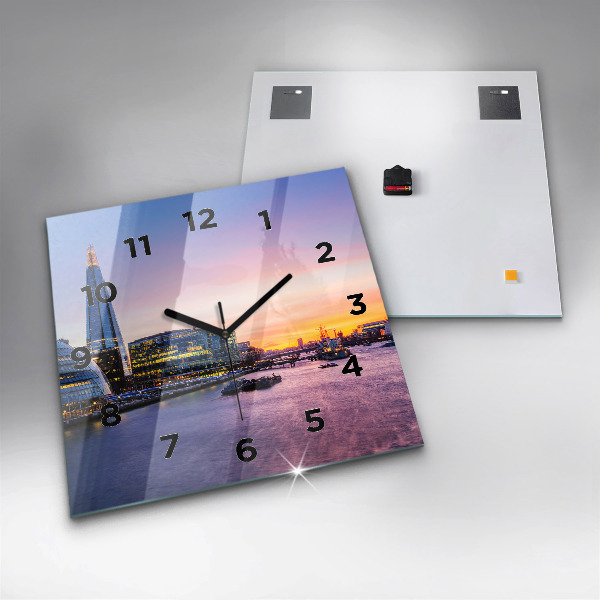 Square wall clock View of London