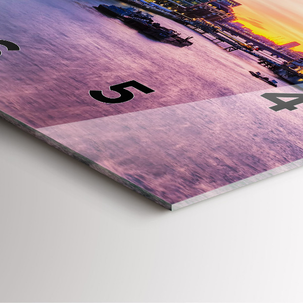 Square wall clock View of London