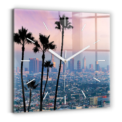Square wall clock Los Angeles Sunset
