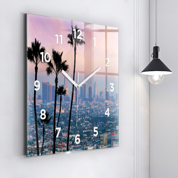 Square wall clock Los Angeles Sunset