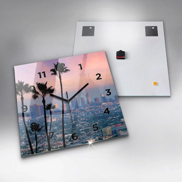 Square wall clock Los Angeles Sunset