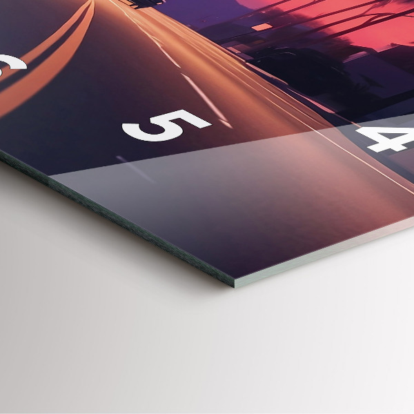 Square wall clock Sunset in LA