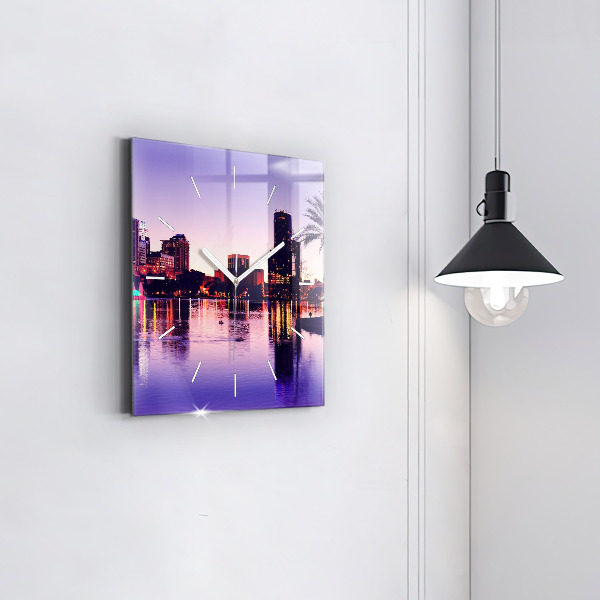 Square wall clock Orlando city skyline