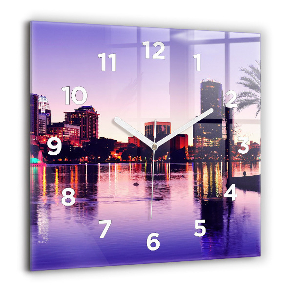 Square wall clock Orlando city skyline