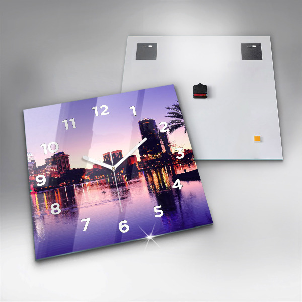 Square wall clock Orlando city skyline