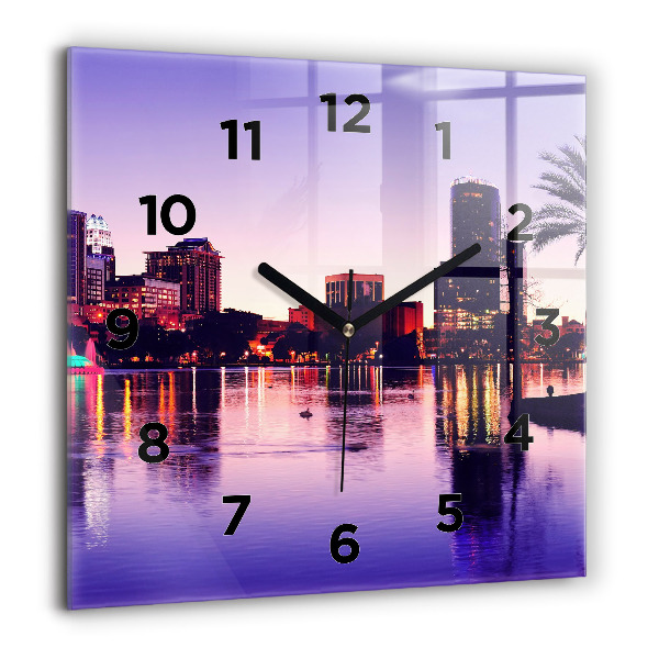 Square wall clock Orlando city skyline