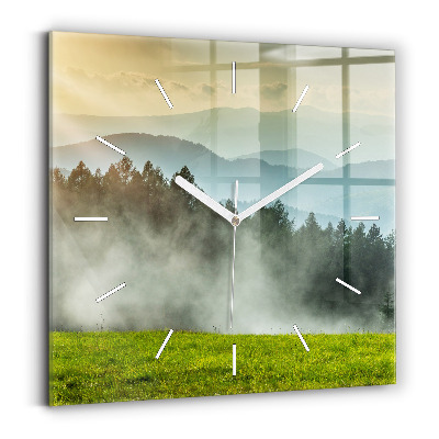 Square wall clock Mountain landscape
