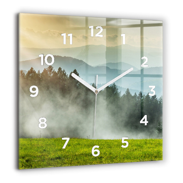 Square wall clock Mountain landscape