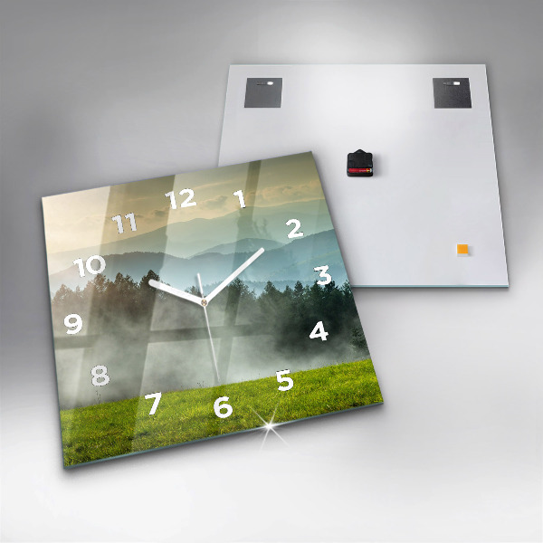 Square wall clock Mountain landscape